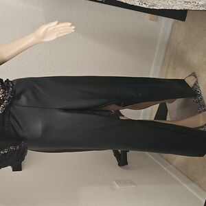 Ava & Viv Elegant Black Wide Faux Pants.